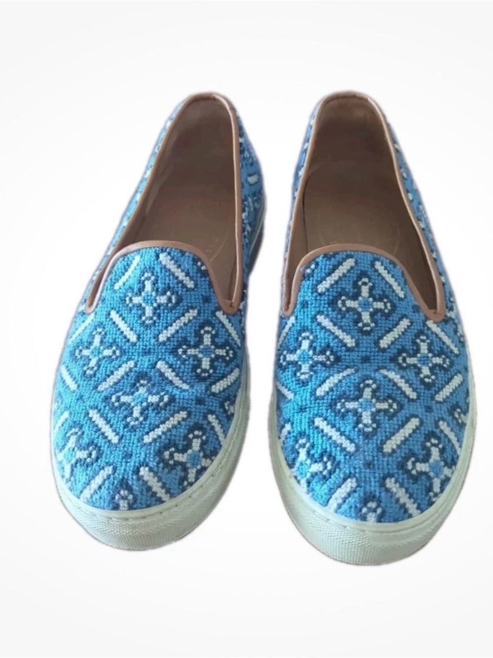 Stubbs and Wooten women’s needlepoint limited ed. sneakers. Trellis sz. 8-8.5